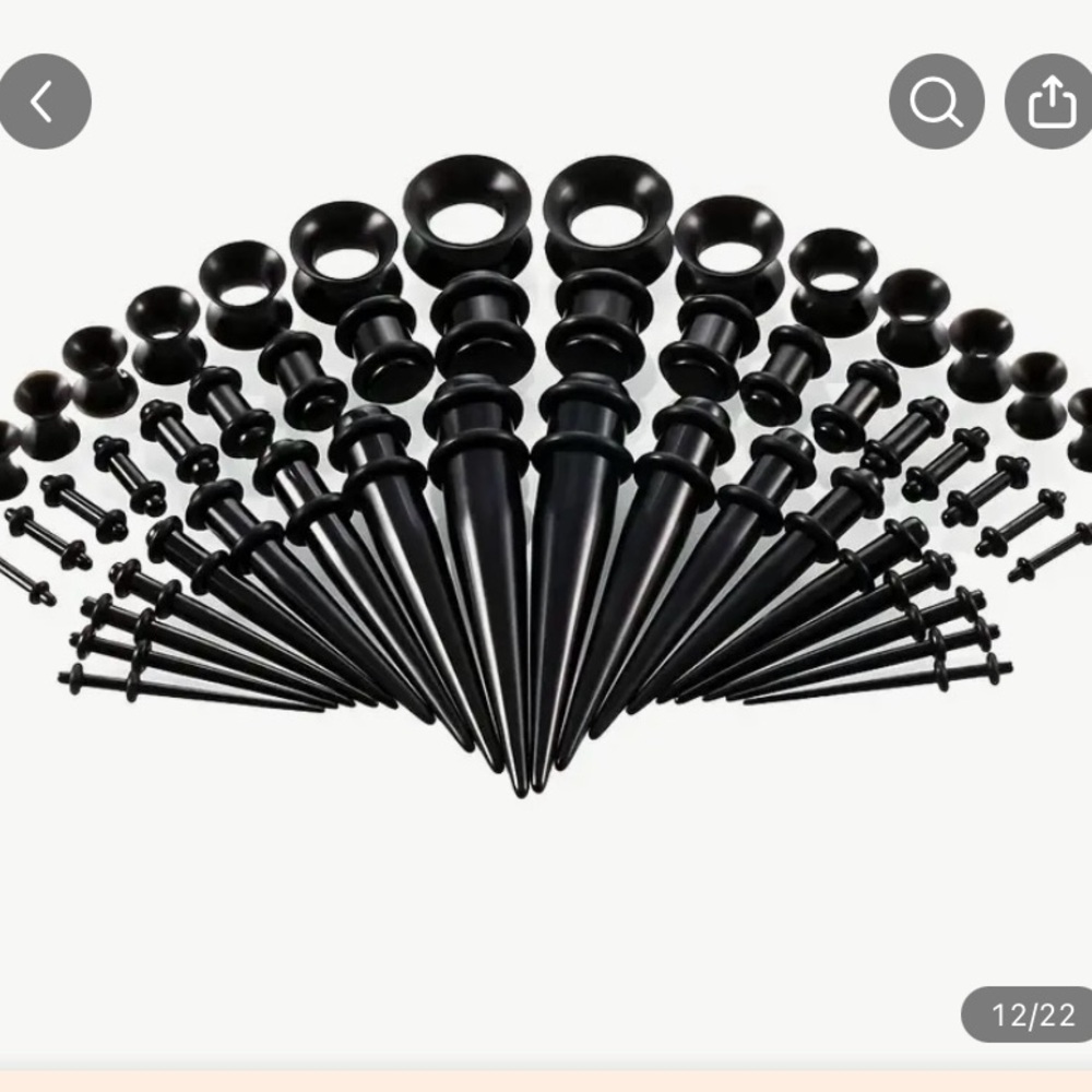 Black Ear Stretching Taper and Plug Set